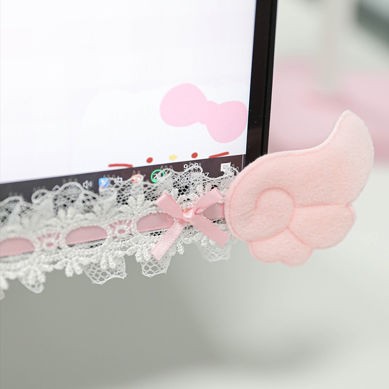 Accessories For Your Gaming Room - Cute Lace Monitor Frame Decor with