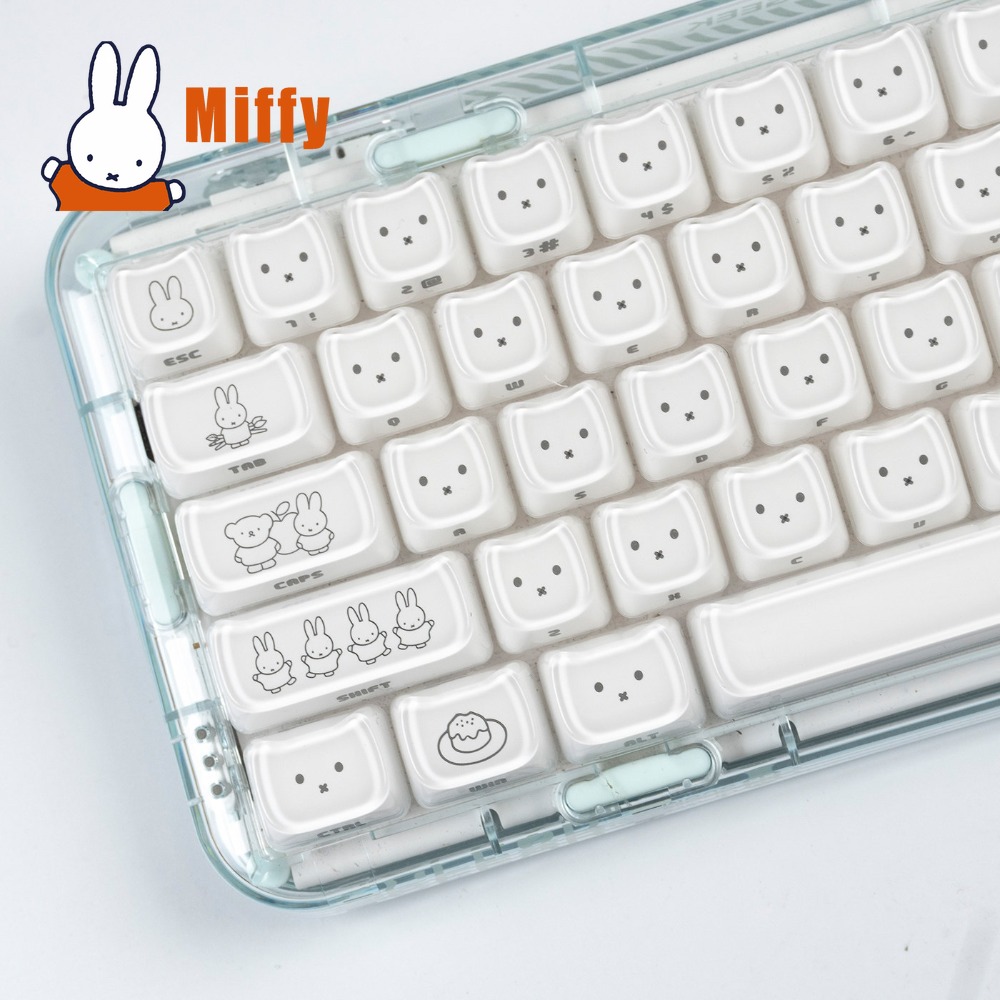 Kawaii Miffy Keycaps Cute Rabb - Gaming Accessories Aesthetic recension och pris