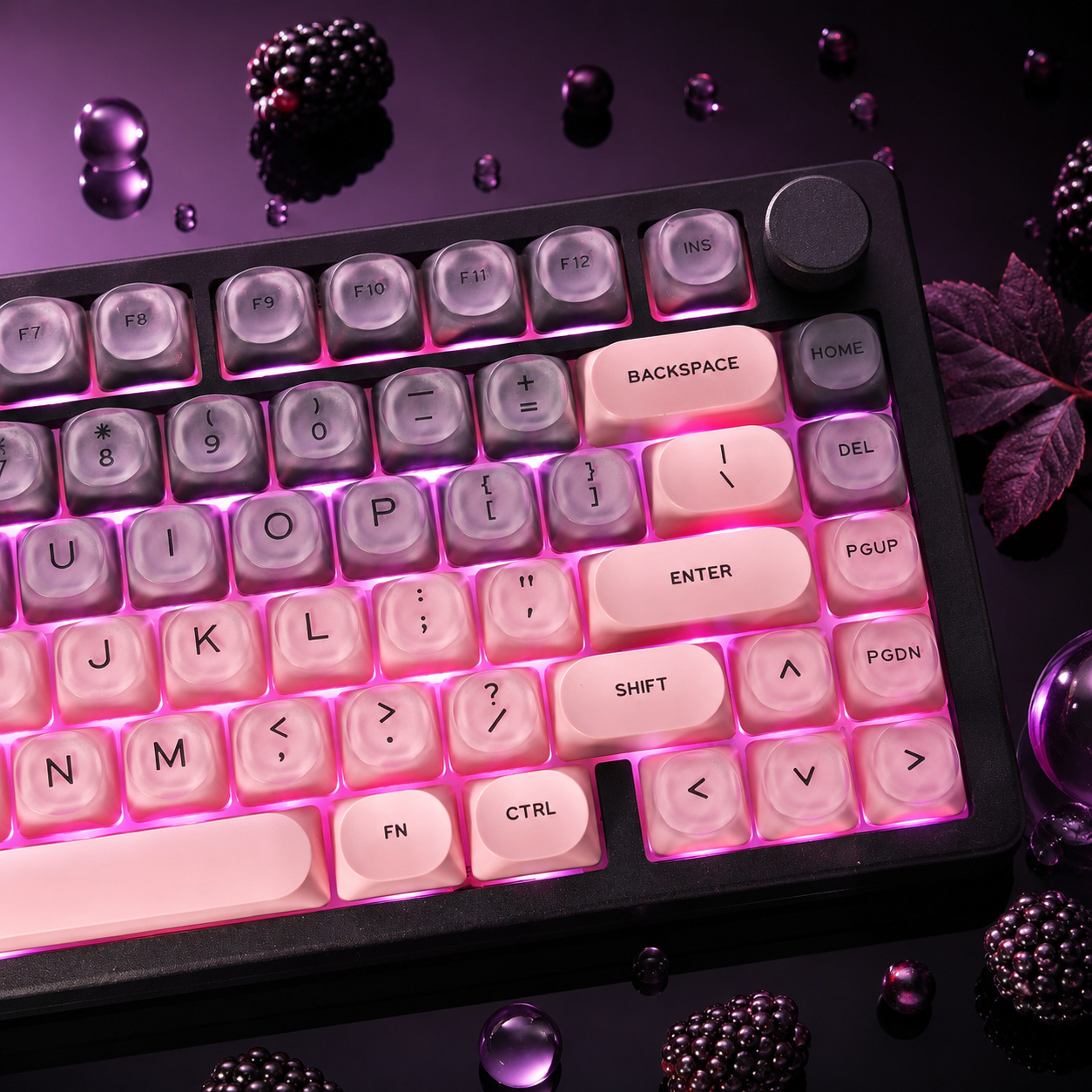 Black Pink Gradient Crystal Ke - Gaming Accessories Aesthetic recension och pris