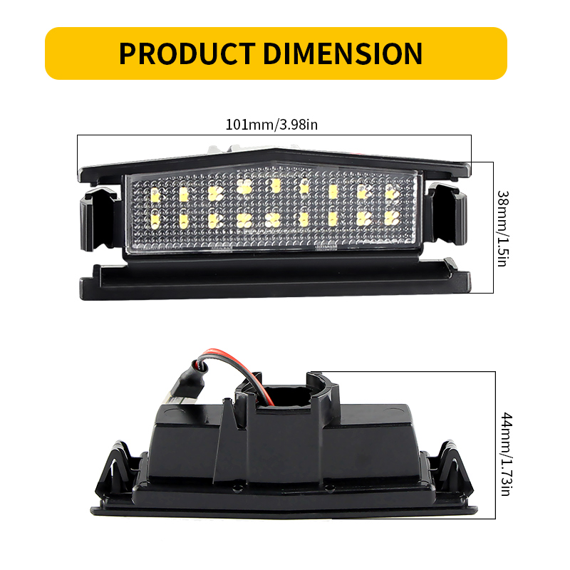 2PCS White LED License Plate L - Gaming Accessories Rack recension och pris