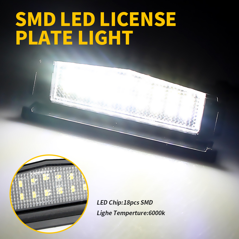 2PCS White LED License Plate L - Gaming Accessories Rack recension och pris