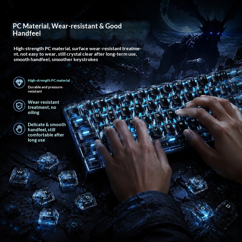 Transparent Backlit Keycaps OE - Gaming Accessories Aesthetic recension och pris