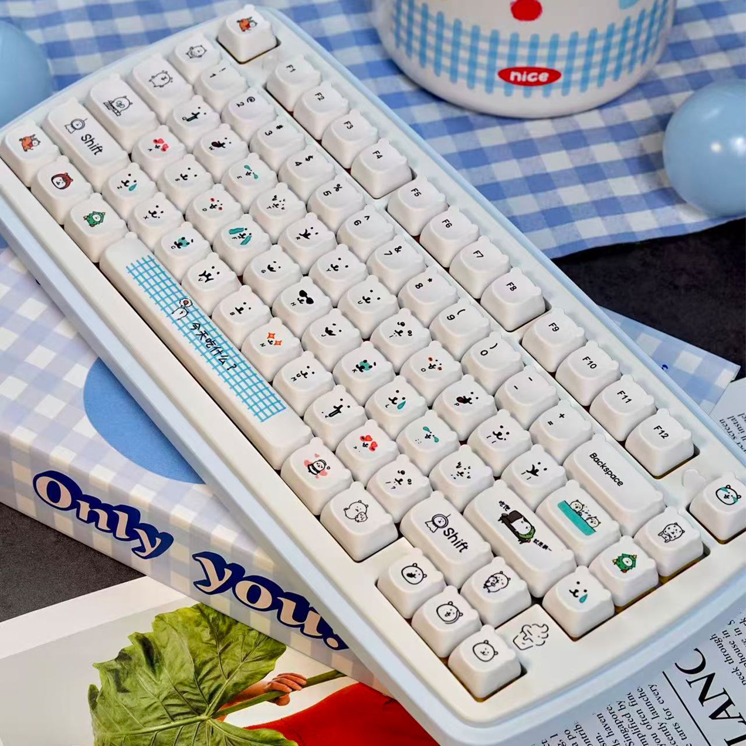 Kawaii Cartoon Joke Bear PBT K - Gaming Accessories Aesthetic recension och pris
