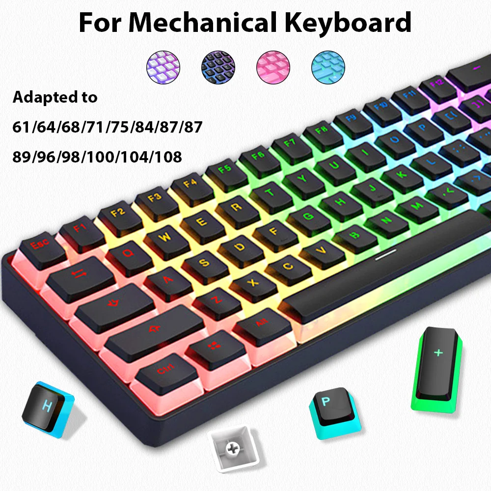 129 Keys Pudding Keycaps PBT D - Gaming Accessories Aesthetic recension och pris