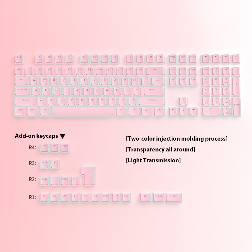 129 Keys Pudding Keycaps PBT D - Gaming Accessories Aesthetic recension och pris